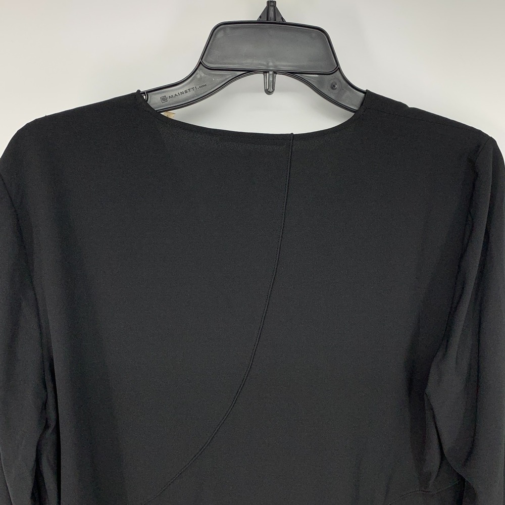 Elie Tahari Top Black V Neck Asymmetrical Bell Long Sleeve Womens Size Medium - Picture 12 of 13